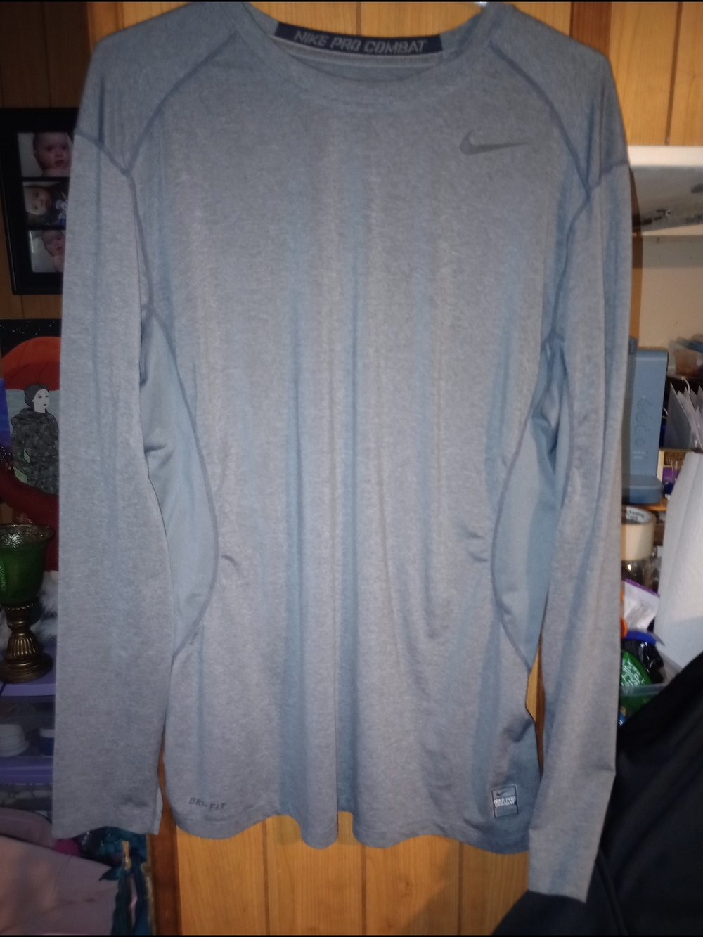 Nike Long-Sleeve Dri-FIT Athletic Tee - Light Gray